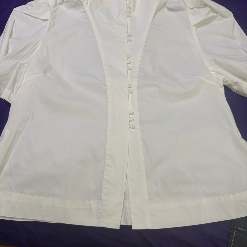 S.DEER White Button-Up Blouse 2X